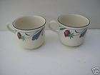 Lenox Blue Brushstroke Cups Saucers 4 Blue Poppies On  