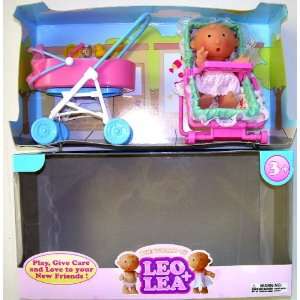  Leo and Lea Mini 5 Baby Stroller and Baby Seat Playset 