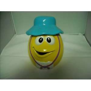  M&Ms Yellow Wearing Rain Hat Spring Cookie or Candy Jar 