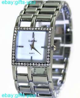 New Rose Gold Tone Watchcase White Dial Ladies Women Bracelet Watch 