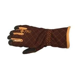  Stretchable Garden Gloves, Black with Terra Cotta Pattern 