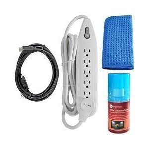   ft HDMI Cable, 6 Outlet Surge Protector, HD Cleaning Kit Computers