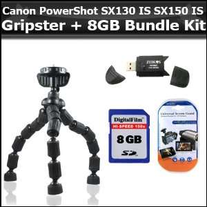  Flexible Gripster + 8GB Bundle For Canon PowerShot SX130 IS SX130IS 