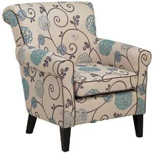  Briar Blue and Taupe Floral Arm Chair