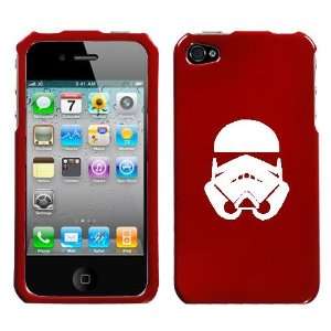  APPLE IPHONE 4 4G WHITE STORMTROOPER ON A RED HARD CASE 