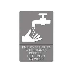   ¿½ ADA Signï¿½Employees Must Wash Hands Symbol