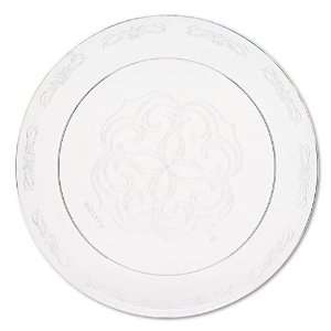 Tablemate  Plastic Dinnerware, Plates, 7 1/2 Diameter, Scroll, Clear 
