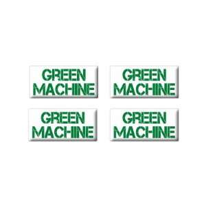  Green Machine Car   3D Domed Set of 4 Stickers Automotive