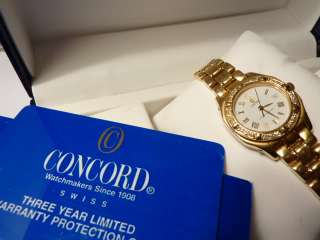 18K Gold CONCORD Lady Steeplechase Diamond Watch Comes with Box 