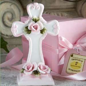 Capodimonte Collection pink cross figurines 