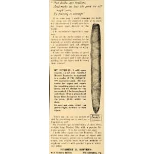  1907 Ad Herbert Shivers Cigar Panatela Tobacco Smoking 