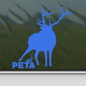  Funny Hunting Pee On PETA Blue Decal Truck Window Blue 