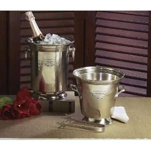  Dessau Antique Silver Ice Bucket With Tongs Patio, Lawn 