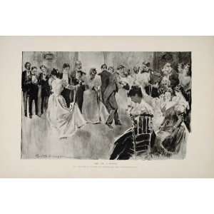  1894 Charles Dana Gibson Girl Dance Party Hostess Print 