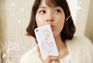 SHOOTING STAR(Pink) HAPPYMORI Korean white case cover for iphone4,4S 