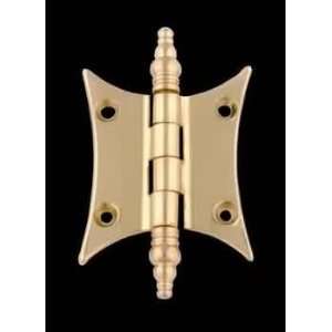   Bright Solid Brass, Steeple Tip Butterfly Hinge