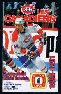 1990 91 MONTREAL CANADIENS POCKET SCHEDULE S RICHER  