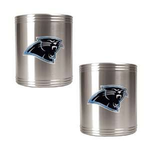  NFL PANTHERS 2pc Stainless Steel Can Holder Set  Primary 