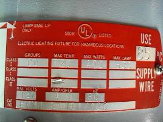 Crouse Hinds EVMJ8440 Hazard Gard HID Luminaire~Light  