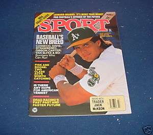 SPORT MAGAZINE JULY 1989 JOSE CANSECO OF THE AS  