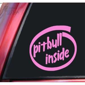  Pit Bull / Pitbull Inside Vinyl Decal Sticker   Pink 