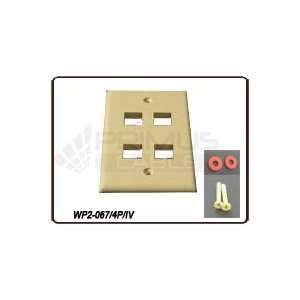  4 Port Wall Plate, 2.3/4(W) x 4.1/2 (H)  IVORY