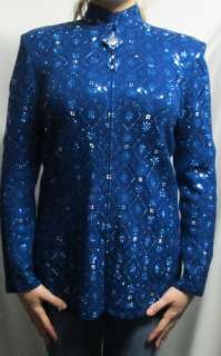 St. John Size 6 Bright Blue Evening Jacket  