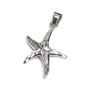 Starfish Sea Star Designed .925 Fine Sterling Silver Pendant Necklace 