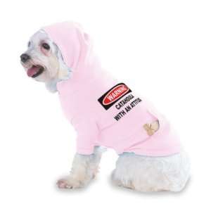 Warning Catahoula with an attitude Hooded (Hoody) T Shirt with pocket 