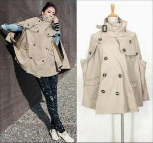 2968 double breasted batwing cape poncho coat 8 10 12  