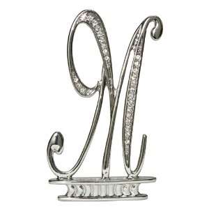 Ivy Lane Design Monogram Crystal Cake Top Letter M, Silver 