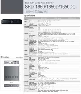 New SAMSUNG CCTV SRD 1650DC H.264 RealTime DVR 16ch 1TB + FREE EXPRESS 
