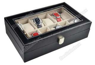   /Jewelry Display Storage Box Case Watch Holder Faux Leather Square