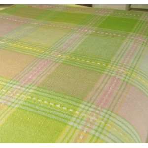 Easter Spring Pastel COTTON Tablecloth 102 X 60 Plaid Green Pink White