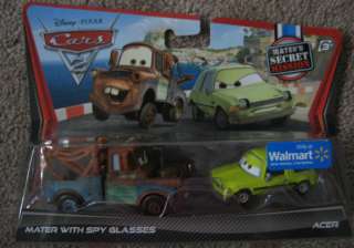 Disney Pixar CARS 2 MATER w/ SPY GLASSES & ACER nip  