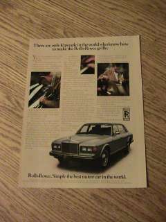 1984 ROLLS ROYCE CAR ADVERTISEMENT DENNIS JONES GRILLE MAKER AD LUXURY 