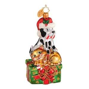  RADKO PAWS FOR A CAUSE Dog Cat Glass Ornament Charity 