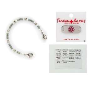 Ivy League Beaded Medical Bracelet with Stainless Steel Identification 