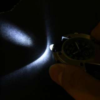   Dial Analog Quartz Sport Compass Carabiner Clip Watch White LED Light