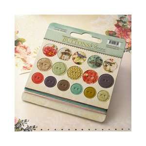  Country Estate Self Adhesive Chipboard Buttons & Twine 