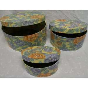  Floral Stackable Oval Storage boxes 