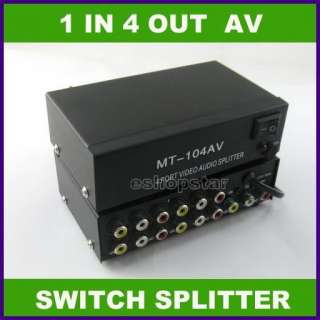 In 4 Out Video Audio RCA AV Switch Splitter DVD to TV  