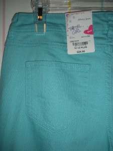 TOTAL GIRL Turquoise Stretch Skinny Jeans 12.5 Plus NWT  