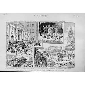 Riots Paris Boulvard St Germain 1893 Old Prints France 