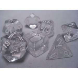  Chessex RPG Dice Sets Clear/White Translucent Polyhedral 
