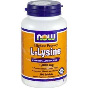  Now L Lysine 1000mg, 100 Tablet