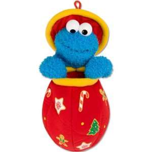 16 Sesame Street Plush Cookie Monster in Jar Christmas 