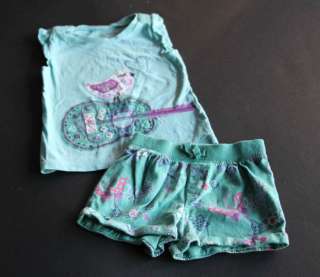 EUC Gap Kids bird shirt shorts girls sz 2  