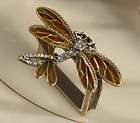 Set of 4 Jeweled Dragonfly Design Napkin Rings
