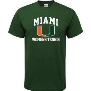  Miami Hurricanes Forest Green Womens Tennis Arch T Shirt 
